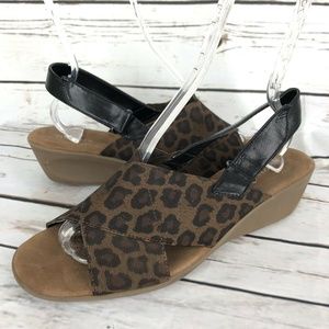 Aerosoles Sandals 12 M Cheetah Print Brown Black S